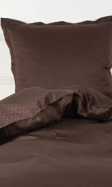 OPAL - Jacquard sengetøj 140x200 mocca