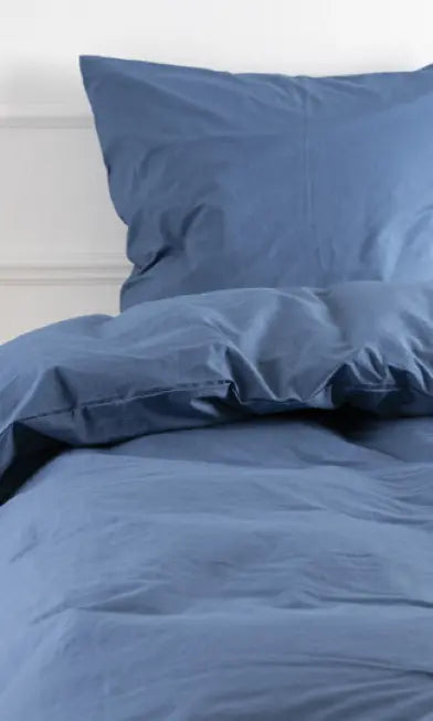 KELLY - Sengetøj økologisk bomuld 140x200 blå