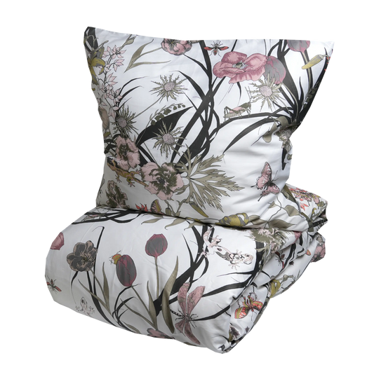 LIVING GARDEN Sengesæt Bomuldssatin 140x220 Blomster