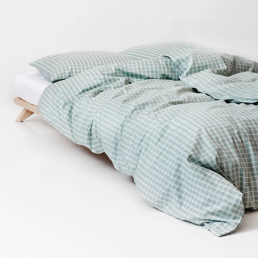 SNOOZE Økologisk Sengetøj ternet grøn 140x200