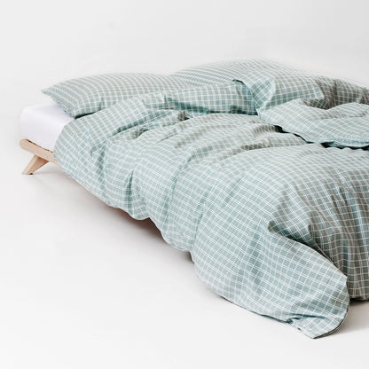 SNOOZE Økologisk Sengetøj ternet grøn 140x200