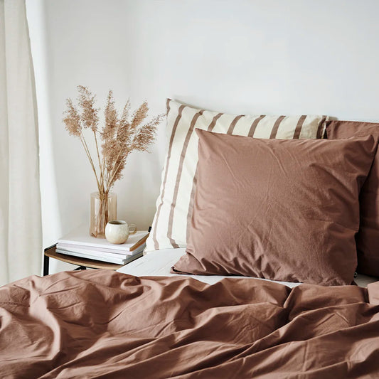 KELLY - Sengetøj økologisk bomuld 140x200 brun