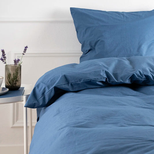 KELLY - Sengetøj økologisk bomuld 140x200 blå