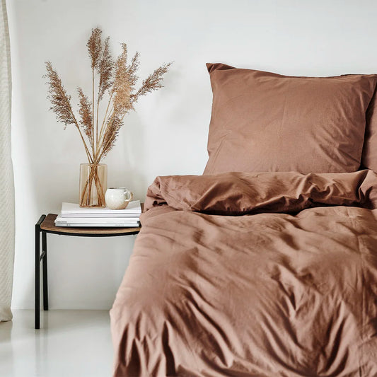 KELLY - Sengetøj økologisk bomuld 140x200 brun