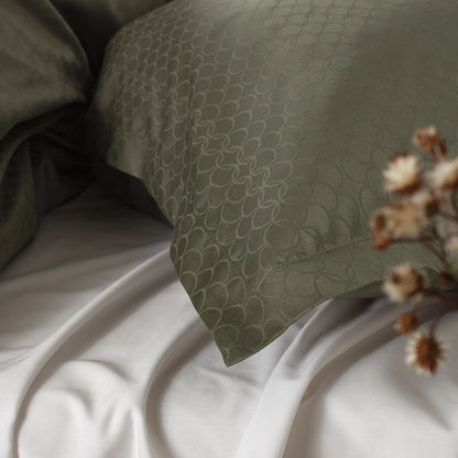 OPAL - Sengetøj LUXUS Jacquard 140x220 oliven