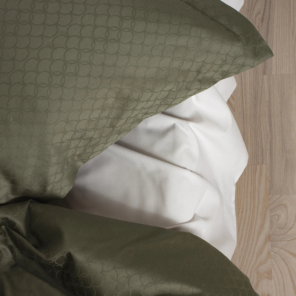 OPAL - Sengetøj LUXUS Jacquard 140x220 oliven