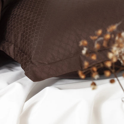 OPAL - Jacquard sengetøj 140x220 mocca