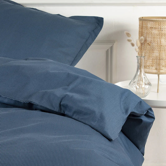 RAIE - Bomuldssatin sengetøj 140x220 blå