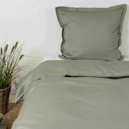 RAIE - Bomuldssatin sengetøj 140x200 grøn