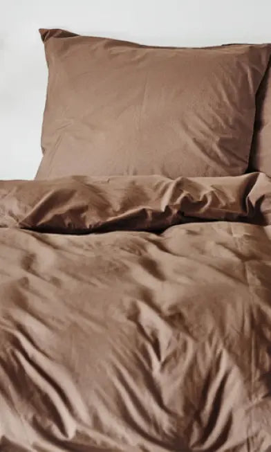KELLY - Sengetøj økologisk bomuld 140x200 brun