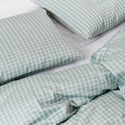 SNOOZE Økologisk Sengetøj ternet grøn 140x200