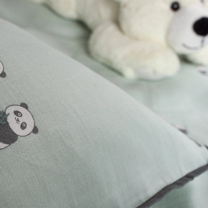 PANDA MINT- Sengetøj Økologisk Bomuld - Baby 70x100