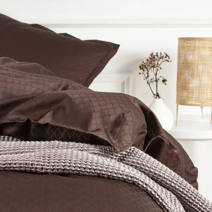 OPAL - Jacquard sengetøj 140x220 mocca