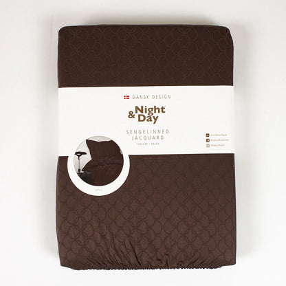 OPAL - Jacquard sengetøj 140x220 mocca