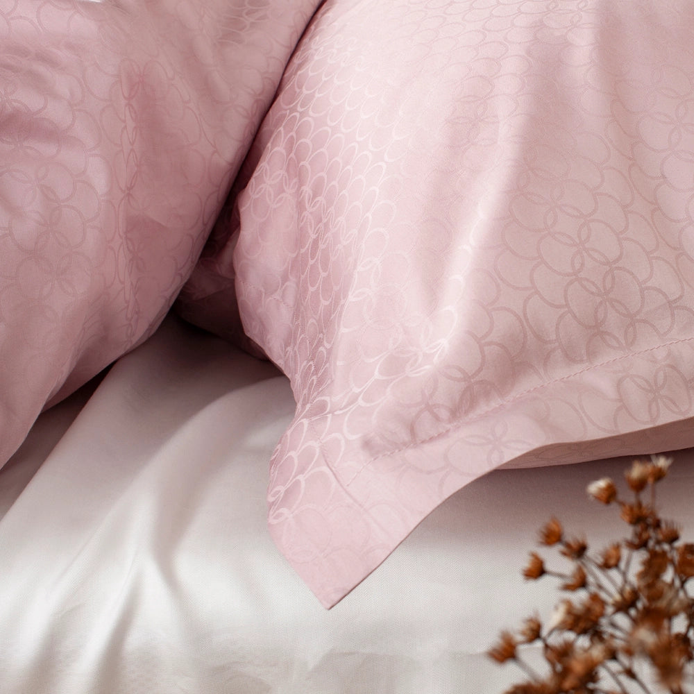 OPAL - Jacquard sengetøj 140x220 rosa