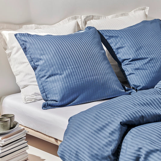 MONZA Jacquard Sengetøj Blå stribe 140x220