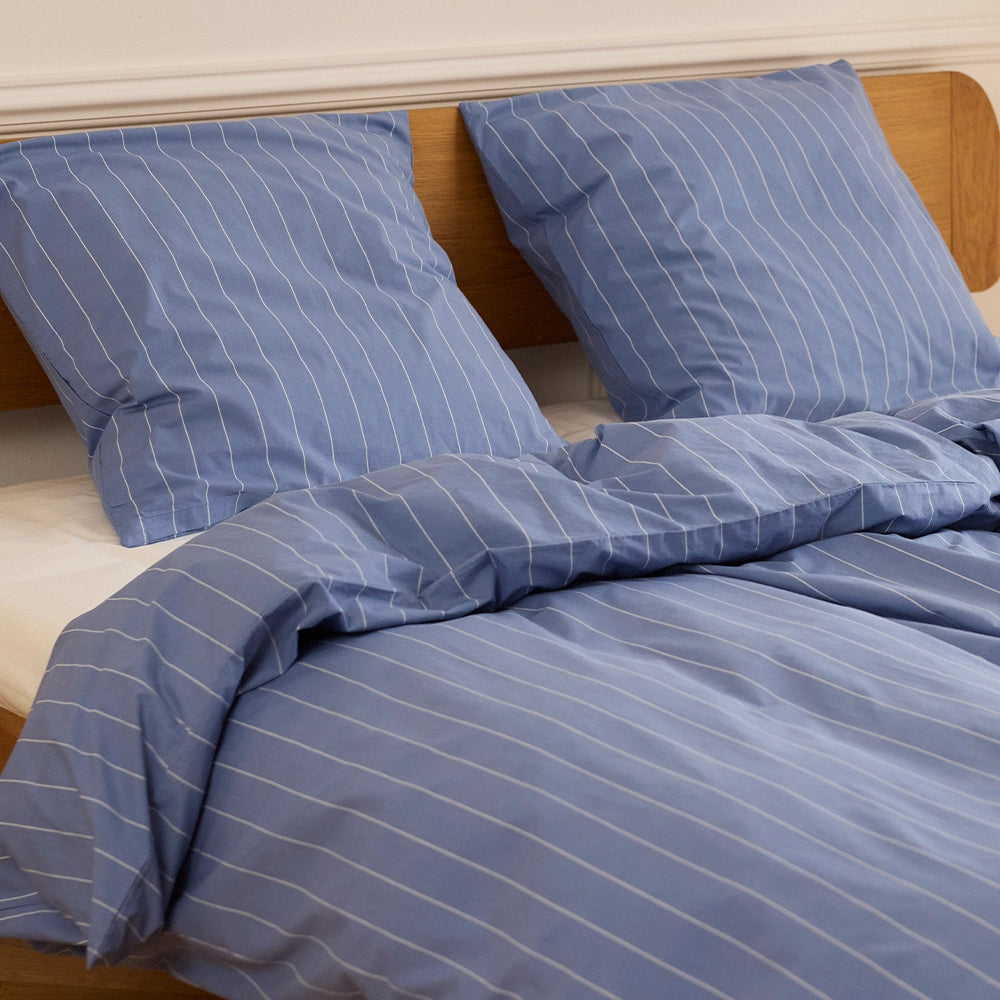 BRISTOL Økologisk Sengetøj 140x200 Blå stribe