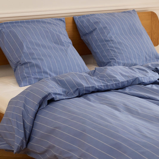 BRISTOL Økologisk Sengetøj 140x200 Blå stribe