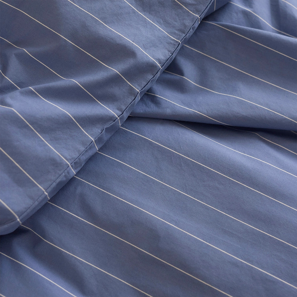 BRISTOL Økologisk Sengetøj 140x200 Blå stribe