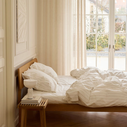 BRISTOL Økologisk Sengetøj 140x200 Hvid stribe