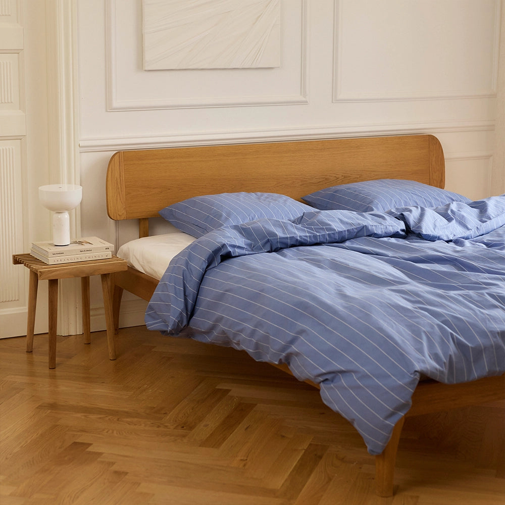 BRISTOL Økologisk Sengetøj 140x200 Blå stribe