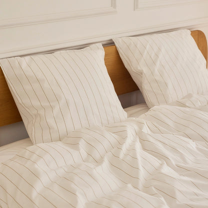 BRISTOL Økologisk Sengetøj 140x200 Hvid stribe