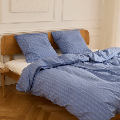 BRISTOL Økologisk Sengetøj 140x200 Blå stribe
